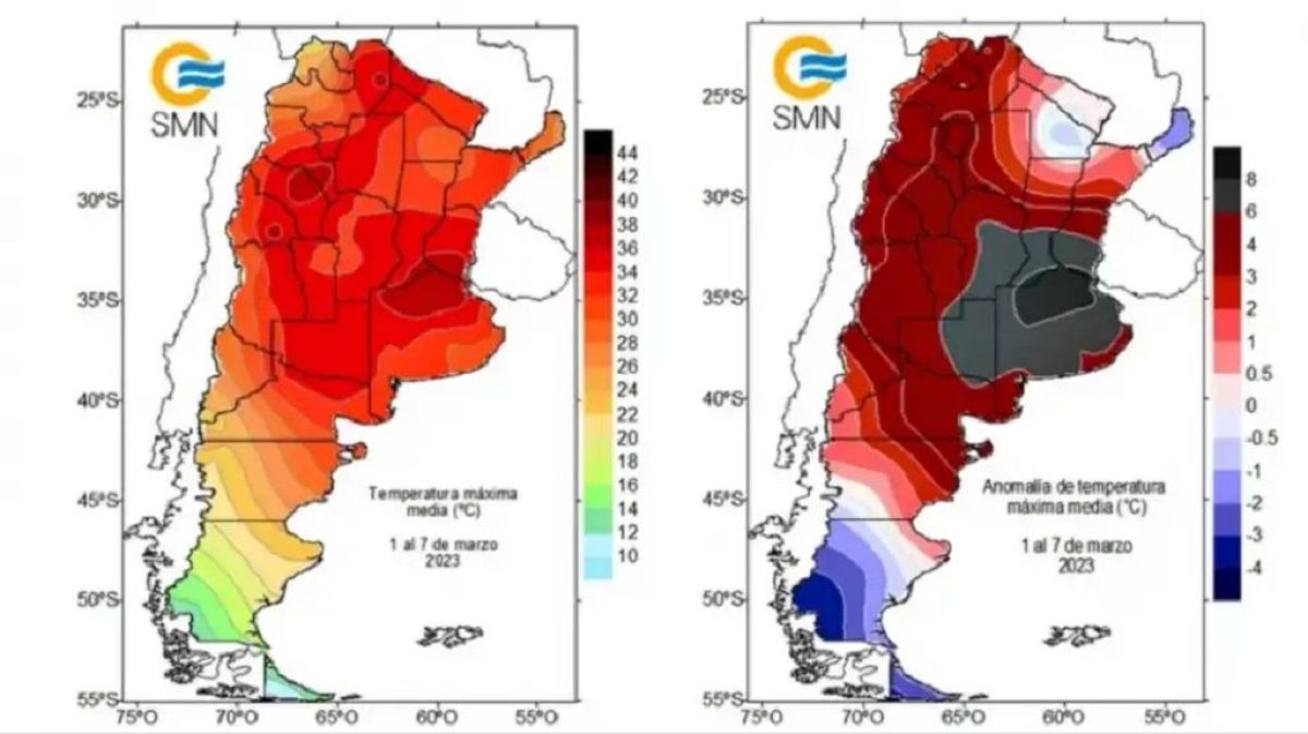 Las temperaturas fueron tan altas en algunos puntos del país que el Servicio Meteorológico agregó un nuevo color